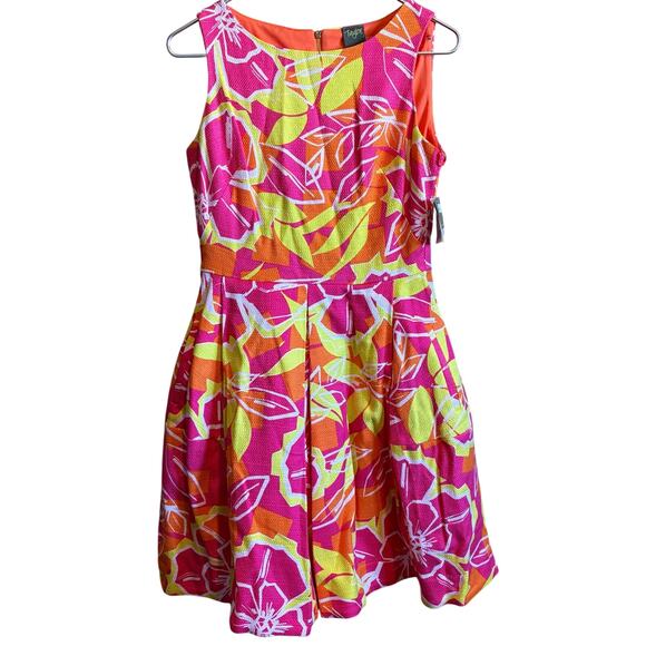 Julian Taylor Women Casual Formal Floral Sleeveless Dress Fit & Flare Size 6 - Picture 1 of 6